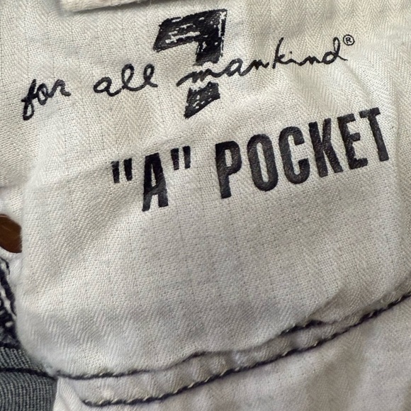 7 For All Mankind Women A Pocket Jeans Flared Wide Leg Dark Wash size 28 - Picture 5 of 7